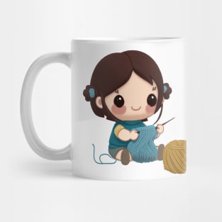 Chibi Knitting Mom Mug